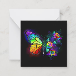 Carte De Correspondance Papillon arc-en-ciel