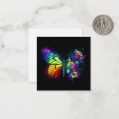 Carte De Correspondance Papillon arc-en-ciel (Devant/Arrière en situation)
