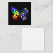 Carte De Correspondance Papillon arc-en-ciel (Devant / Derrière)