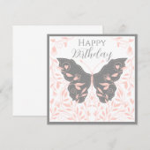 Carte De Correspondance Papillon blanc rose et gris (Devant / Derrière)