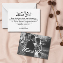 Papillon de remerciement de mariage de photo de sc