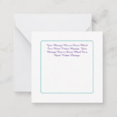 Carte De Correspondance Papillon Diamant Blanc, Nom du script, Turquoise p (Dos)
