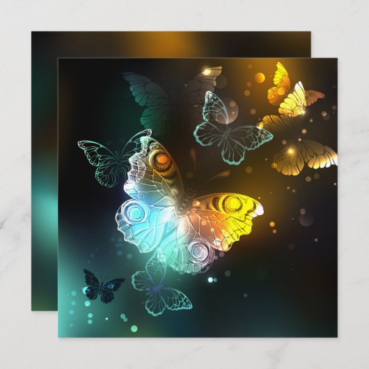 Carte De Correspondance Papillon lumineux et papillons de nuit (Devant / Derrière)