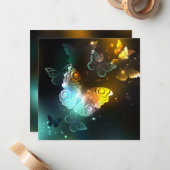 Carte De Correspondance Papillon lumineux et papillons de nuit (Devant/Arrière en situation)