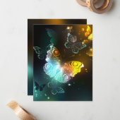 Carte De Correspondance Papillon lumineux et papillons de nuit (Devant/Arrière en situation)