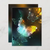 Carte De Correspondance Papillon lumineux et papillons de nuit (Devant / Derrière)