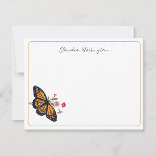 Carte De Correspondance Papillon Monarque Vintage Inspiré Merci