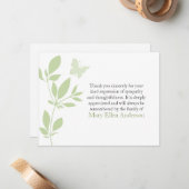 Carte De Correspondance Papillon - Note de service funéraire - Note de deu (Devant/Arrière en situation)