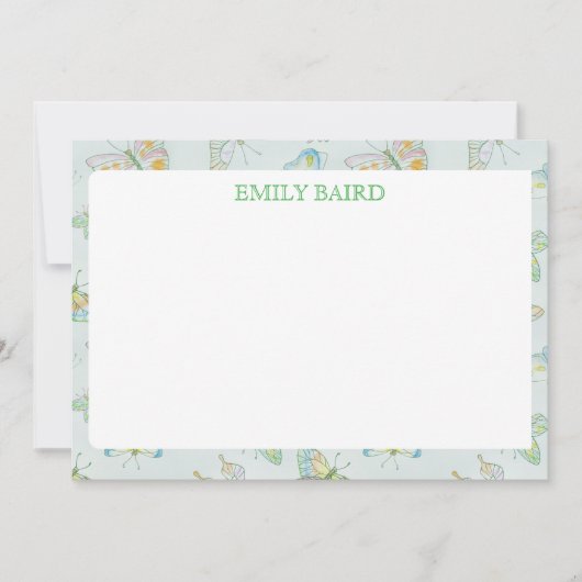 Carte De Correspondance Papillon stationnaire (Devant)