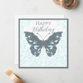 Carte De Correspondance Papillon Whimsical Joyeux anniversaire (Devant/Arrière en situation)