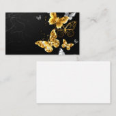 Carte De Correspondance Papillons blancs et dorés (Devant / Derrière)