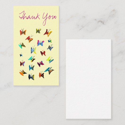 Carte De Correspondance Papillons couleur aquarelle (Devant / Derrière)