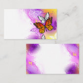 Carte De Correspondance Papillons Monarque sur Arrière - plan pourpre (Devant / Derrière)