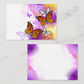 Carte De Correspondance Papillons monarques sur fond violet (Devant / Derrière)