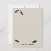 Carte De Correspondance Papillons neutres modernes Motif de jardin (Devant)