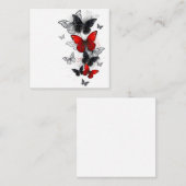 Carte De Correspondance Papillons noirs et rouges volants (Devant / Derrière)