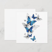 Carte De Correspondance Papillons volants bleus Morpho (Devant / Derrière)