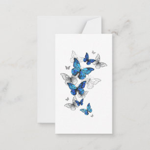 Carte De Correspondance Papillons volants bleus Morpho
