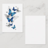 Carte De Correspondance Papillons volants bleus Morpho (Devant / Derrière)