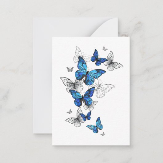 Carte De Correspondance Papillons volants bleus Morpho (Devant)