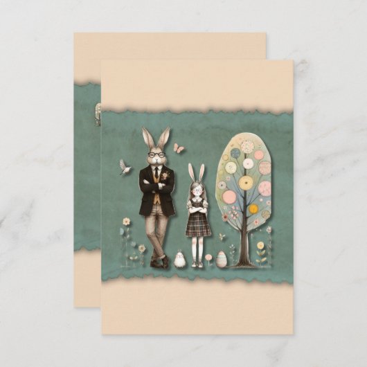 Carte De Correspondance Pâques élégant (Devant / Derrière)