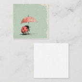 Carte De Correspondance Parade des parapluies : adorable Ladybug (Devant / Derrière)