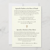 Carte De Correspondance Pardon apostolique Long Forme Prière latine (Dos)