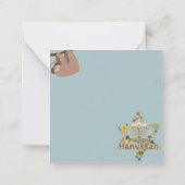Carte De Correspondance Paresseux de Hanukkah mignon (Dos)