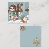 Carte De Correspondance Paresseux de Hanukkah mignon (Devant / Derrière)