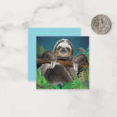 Carte De Correspondance Paresseux Mignon (Devant/Arrière en situation)