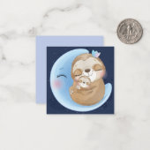 Carte De Correspondance Paresseux Mignon Et Bébé (Devant/Arrière en situation)