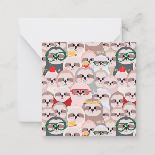 Carte De Correspondance Paresseux Mignons (Devant)