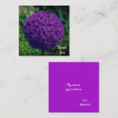 Carte De Correspondance Parfait violet Allium Flower Merci personnel (Devant / Derrière)