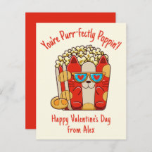 Parfaitement Pop Funny Cat Popcorn Saint-Valentin