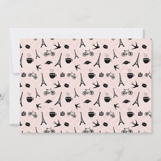 Carte De Correspondance Paris Romance | Eiffel Tower Personalized Flat (Dos)