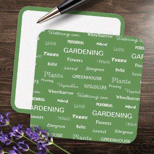 Carte De Correspondance Paroles de jardinage Motif élégant jardin vert chi