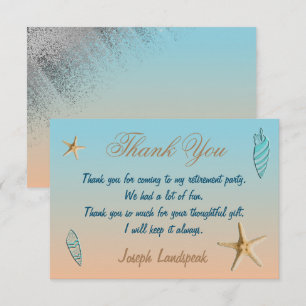 Carte De Correspondance Parties scintillant Argent Coquille Starfish Retra