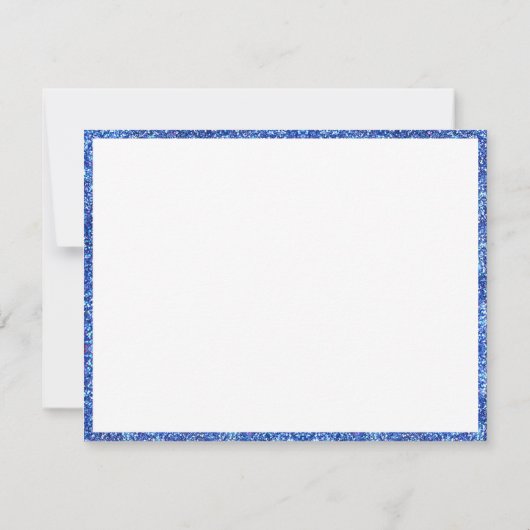 Carte De Correspondance Parties scintillant bleue manuscrite Script élégan (Dos)