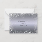 Carte De Correspondance Parties scintillant d'argent élégant mariage RSVP  (Dos)