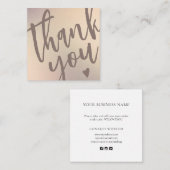 Carte De Correspondance Parties scintillant d'or moderne Merci d'entrepris (Devant / Derrière)
