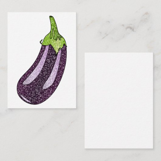 Carte De Correspondance Parties scintillant Eggplant (Devant / Derrière)