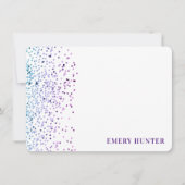 Carte De Correspondance Parties scintillant éparpillée Bleu et violet (Devant)