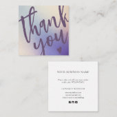 Carte De Correspondance Parties scintillant Lilac moderne Merci d'entrepri (Devant / Derrière)