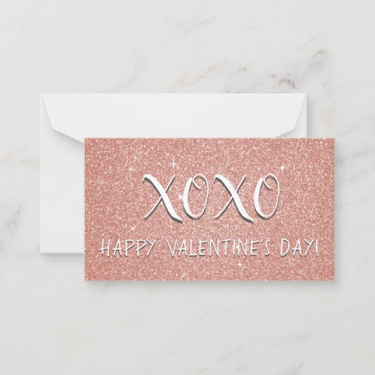 Carte De Correspondance Parties scintillant rose et Saint Valentin étincel (Devant)