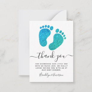 Carte De Correspondance Parties scintillant turquoise Bébé Pieds Baby show