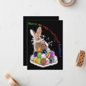Carte De Correspondance Passez une Pâques œuf-ceptionnelle ! Œufs de lapin (Devant/Arrière en situation)