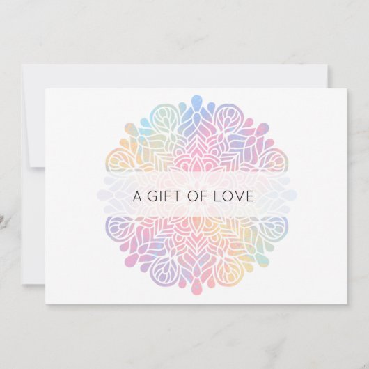 Carte De Correspondance *~* Pastel Aquarelle Rainbow Mandala Spirituelle (Devant)