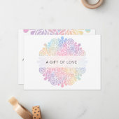 Carte De Correspondance *~* Pastel Aquarelle Rainbow Mandala Spirituelle (Devant/Arrière en situation)