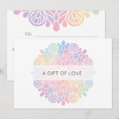 Carte De Correspondance *~* Pastel Aquarelle Rainbow Mandala Spirituelle (Devant / Derrière)