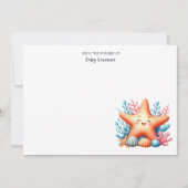 Carte De Correspondance Pastel Ocean Starfish Custom Name Nursery  (Devant)